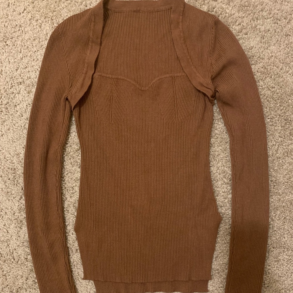 Long Sleeve Bustier Top